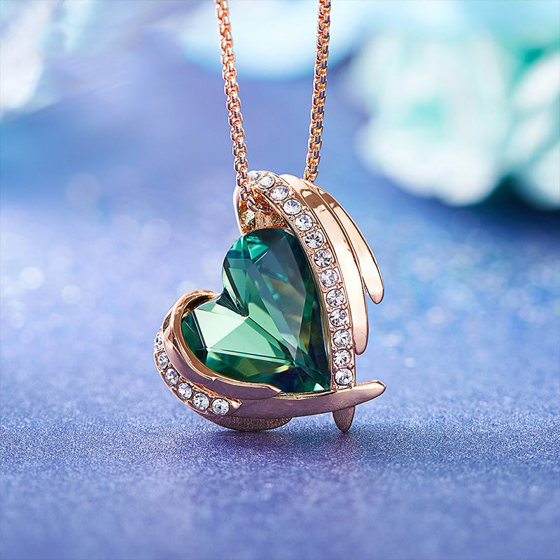 Glass Heart Pendant Necklace