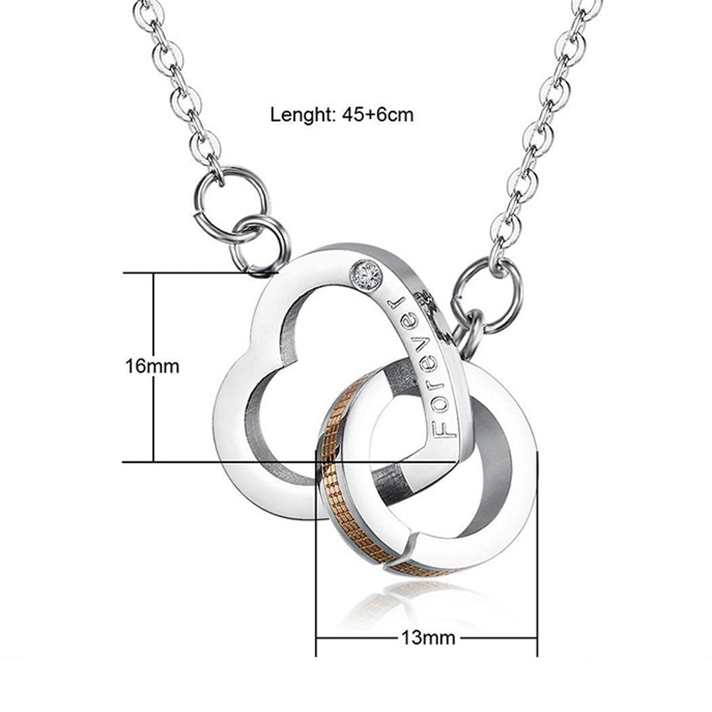 Chain Ring & Square Necklace Couple Jewelry