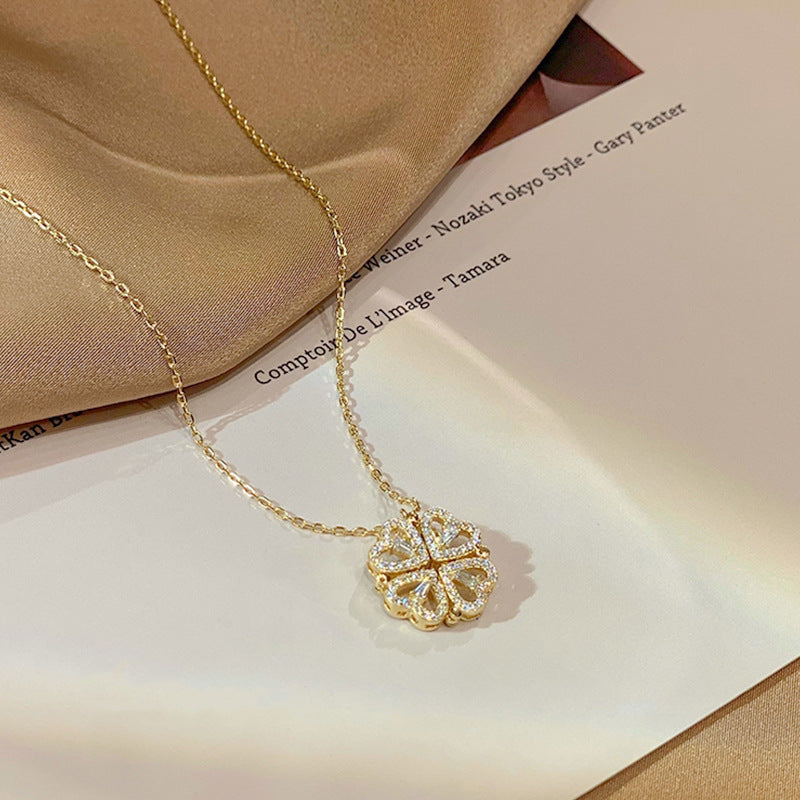 Gold Plated Lucky Clover Pendant Necklace
