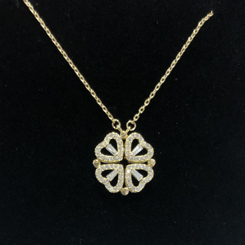 Gold Plated Lucky Clover Pendant Necklace