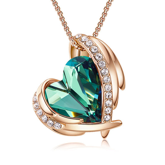 Glass Heart Pendant Necklace