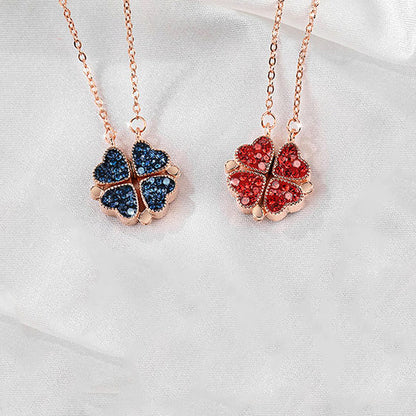 Red & Blue Lucky Clover Pendant Chain