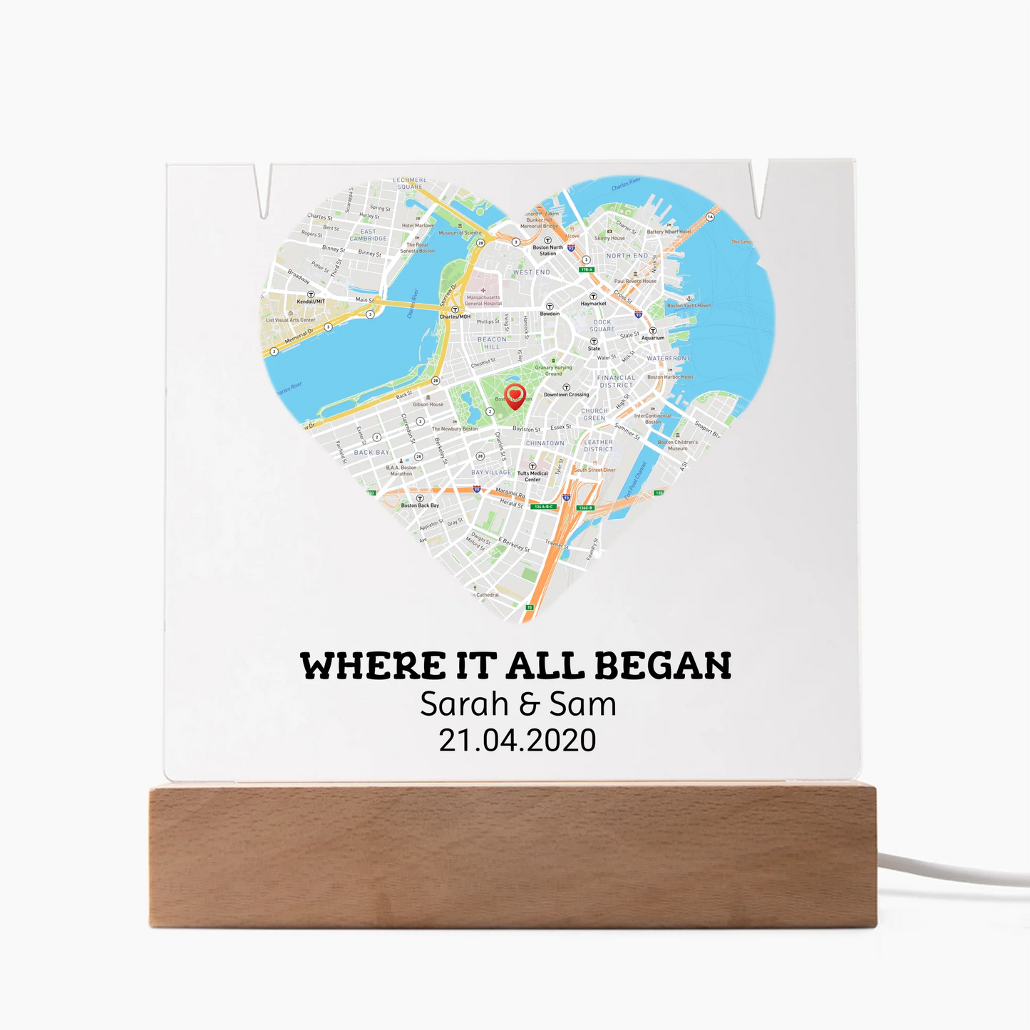 Cross Necklace + Graphic Acrylic Square Corded