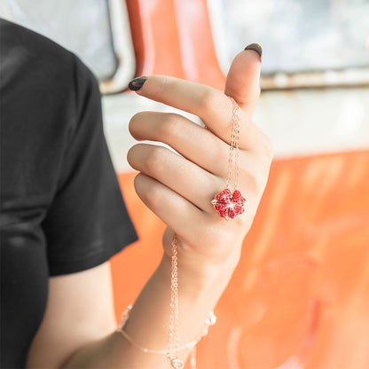Red & Blue Lucky Clover Pendant Chain