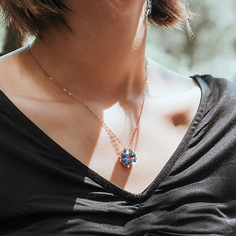 Red & Blue Lucky Clover Pendant Chain